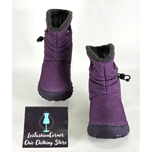 Bogs Kid's Eggplant Bmoc Waterproof Insulated  Fleck Boot Size 4 Young 283 - Picture 2 of 16